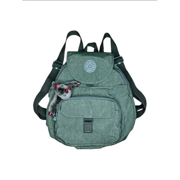 Kipling Queenie Backpack, Medium - Jaded Green Tonal Zipper NWOT MSRP $104 - Picture 2 of 7